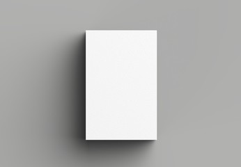 Fototapeta premium Wizytówka makiety na białym tle na szarym tle. Pionowy. Ilustrujące 3D.