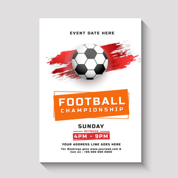 Football championship poster, banner or flyer design.