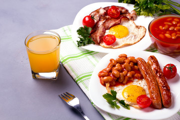 Breakfast with fried eggs