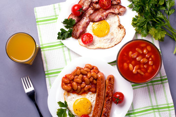Breakfast with fried eggs