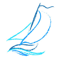 Yacht is on the wave