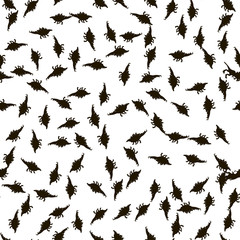 Vector seamless  pattern. Dinosaurs. T-REX,  Tyrannosaur, Velociraptor, Triceratops, Brontosaurus, Parasaurolophus, Stegosaurus, Pteranodon. © TrishaMcmillan