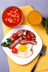 Breakfast with fried eggs