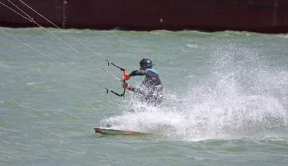 kitesurfer riding