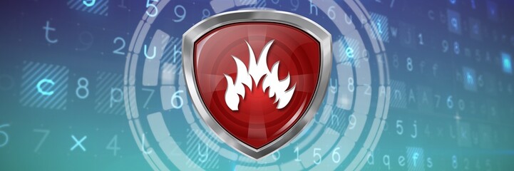 Composite image of red fire symbol