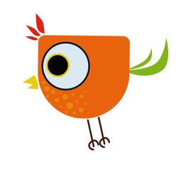 little colorful and joyful cartoon bird