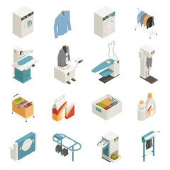 Laundry Equipment Isometric Set