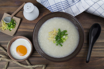 rice porridge Breakfast flat lay