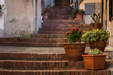 Fototapeta na wymiar Rosignano Marittimo, Tuscany, Livorno - the staircase