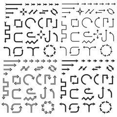 Arrows. Large collection of black icons