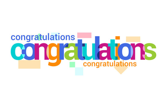 Congratulations Overlapping vector Letter Design