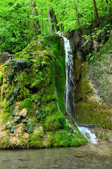 Guetersteiner Wasserfall am Albtrauf der Schwaebischen Alb