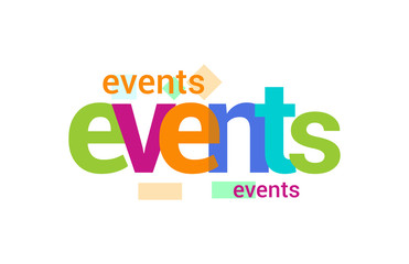 Events Overlapping vector Letter Design