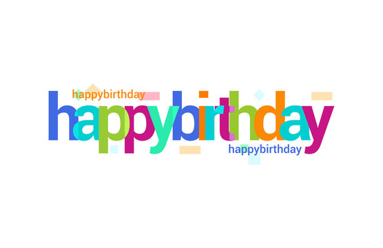 Happy Birthday Overlapping vector Letter Design