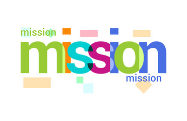 Mission Overlapping vector Letter Design