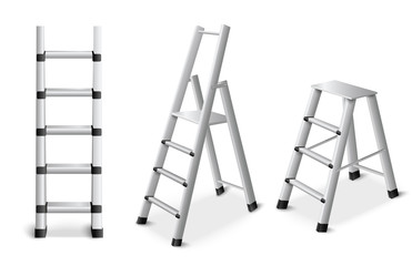 Metal Ladders Realistic Set 