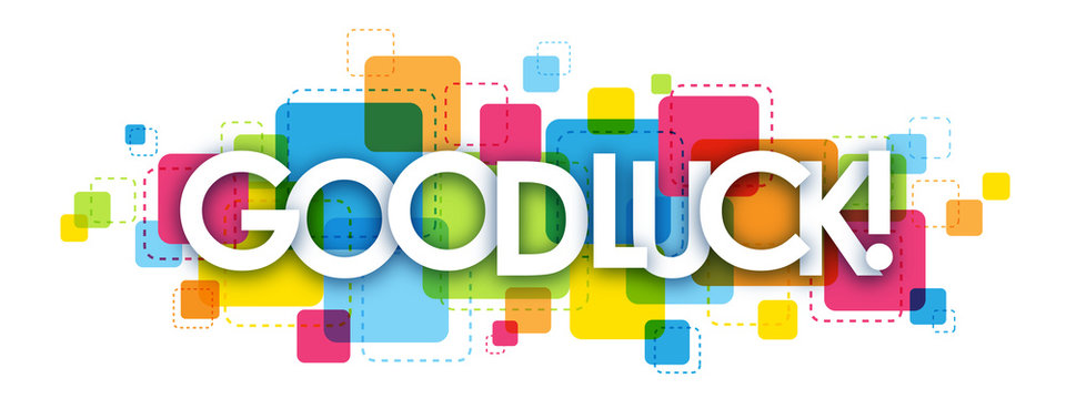 "GOOD LUCK" Overlapping Letters Vector Icon