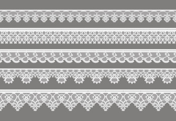 Seamless vector lace ribbon pattern - obrazy, fototapety, plakaty