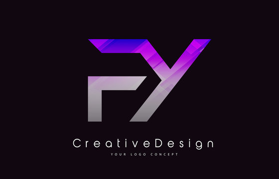 FY Letter Logo Design. Purple Texture Creative Icon Modern Letters Vector Logo.