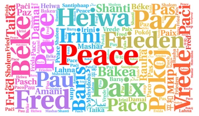 Foto op Plexiglas Peace word cloud in different languages  © Ricochet64