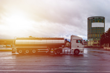 Big tanker truck, cistern water fuel truck, trailer tanker truck © Natalia Gorsha