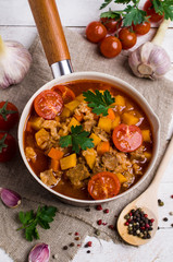 Thick soup with meat