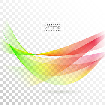 Abstract Wave Design on Transparent Background. Vector Illustration.