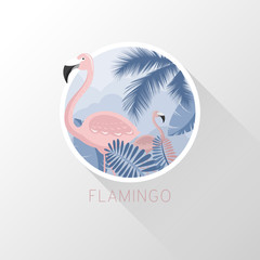 Flamingo in a flat style. Vector illustration