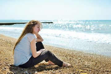 teen girl near the sea
