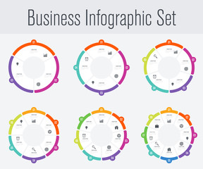 Set with infographics