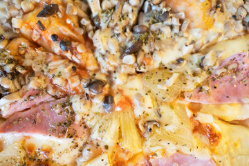 closeup fresh Italian Pizza , Traditional pizza .
