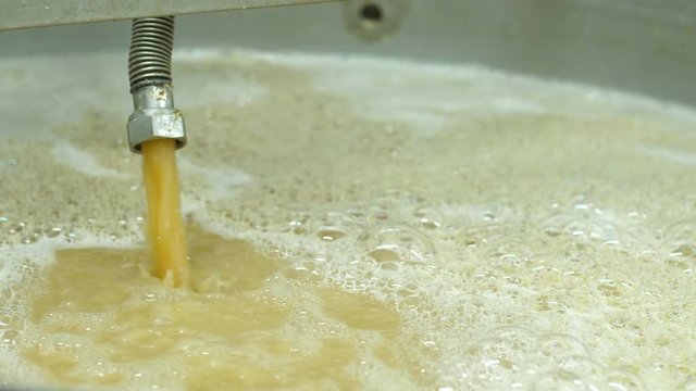Detail of inside mash tun while making of beer