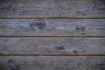 Obraz premium Old gray wooden floor or table of shabby boards with rough texture - retro background