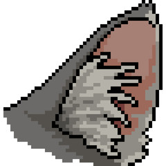 Fototapeta premium vector pixel art cat ear
