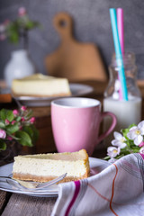 mint cheesecake on a plate