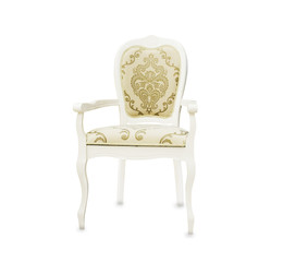 Cream Vintage Chair isolated over white