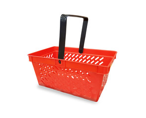 Fototapeta premium Empty shopping basket isolated on white background