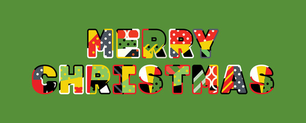 Merry Christmas Concept Word Art Illustration