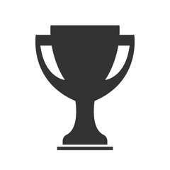 Champions cup for first place. Prize to the winner. Gold illustration of flat icon isolated on white background.