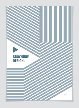 Modern minimal Template brochure, leaflet, poster. Vector geometric pattern abstract background. Striped line textured geometric illustration. A4 print format.