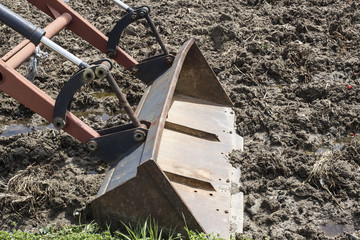 combine harvester on a wheat field
