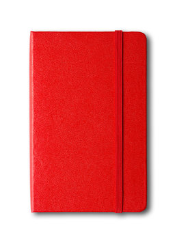 Red Closed Notebook Isolated On White