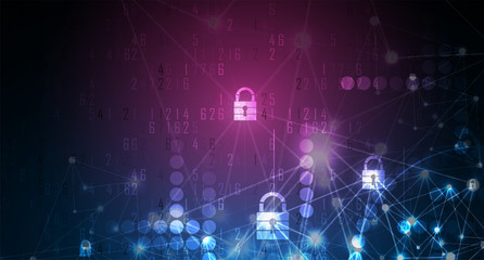 Technology security concept. Modern safety digital background