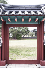Traditional Korean main gate isolated