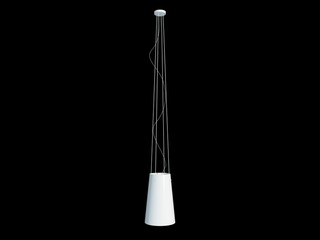 3d rendering of a white lamp pendant isolated on a black background