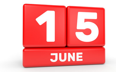 June 15. Calendar on white background.