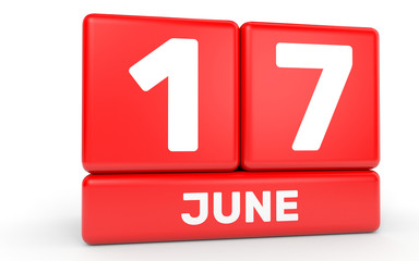 June 17. Calendar on white background.