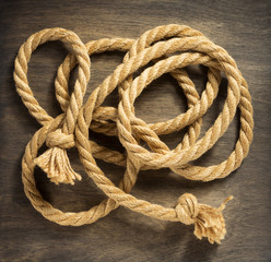 ship rope at wooden background