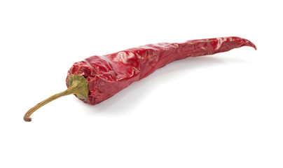 dried pepper chili on white background