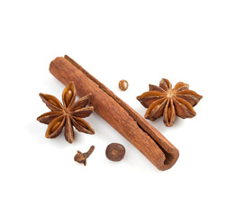 spices on white background